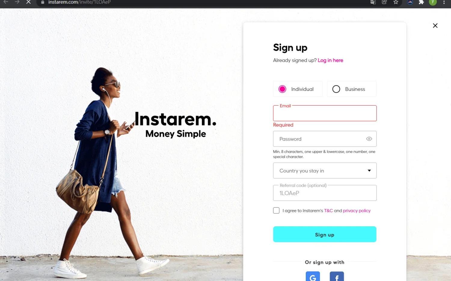 How to apply Instarem coupon code